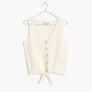 Madewell Texture & Thread cream tie front tank top size S